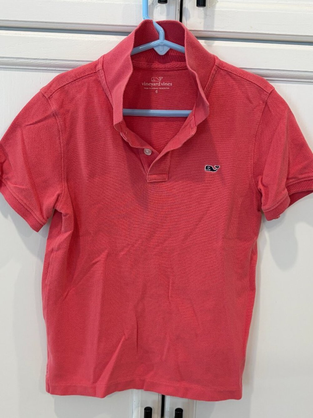Vineyard Vines Kids Pink/Salmon Short Sleeve Cotton Polo Shirt: S (8)